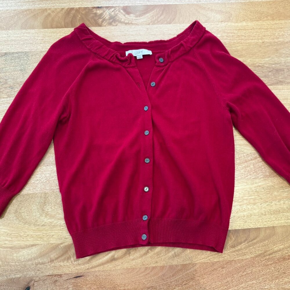 Loft Red Cardigan